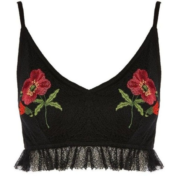 topshop Tops - NWT TOPSHOP floral bralette black